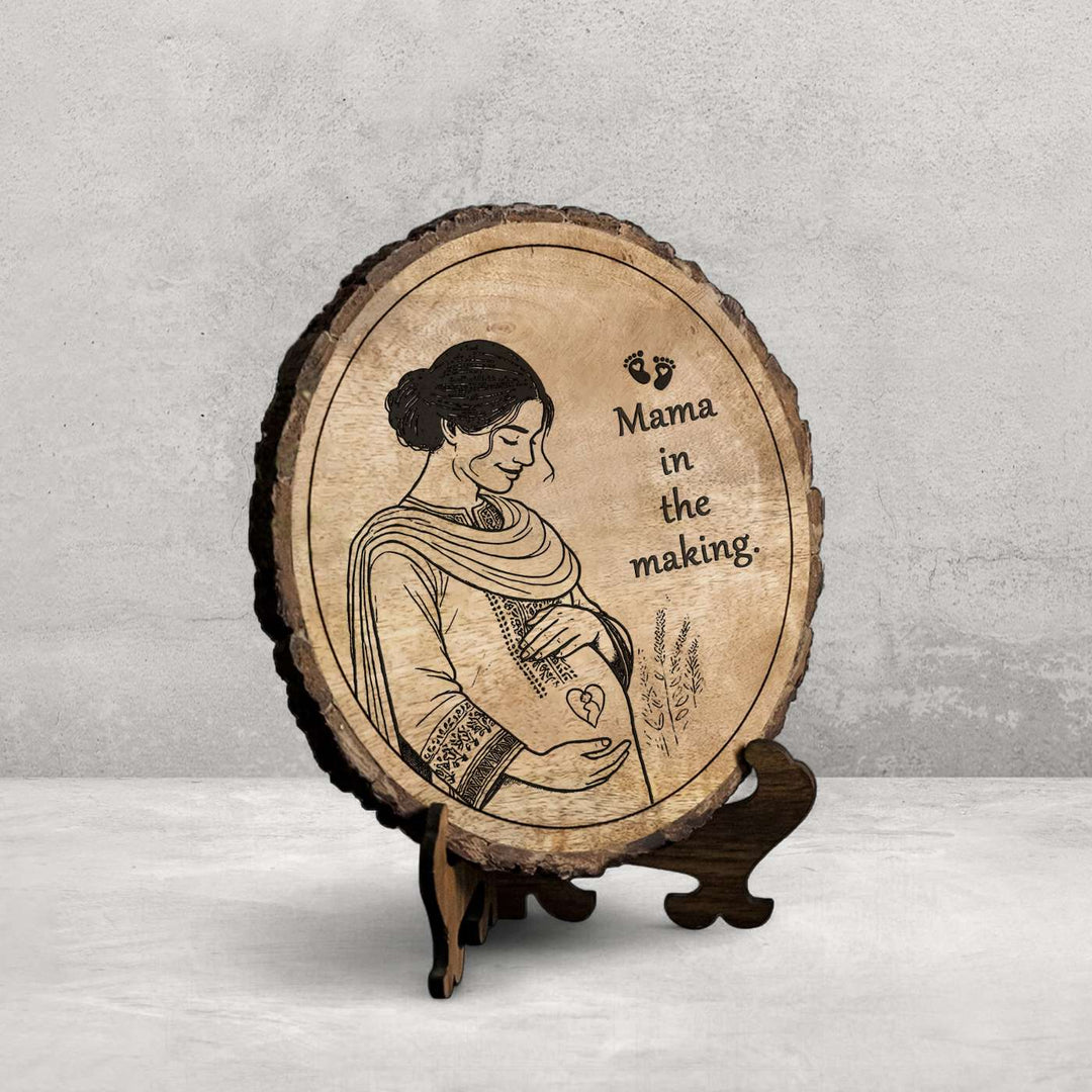 Personalized Hand Carved Engraved Mom To Be Theme Wooden Decorative Plaque