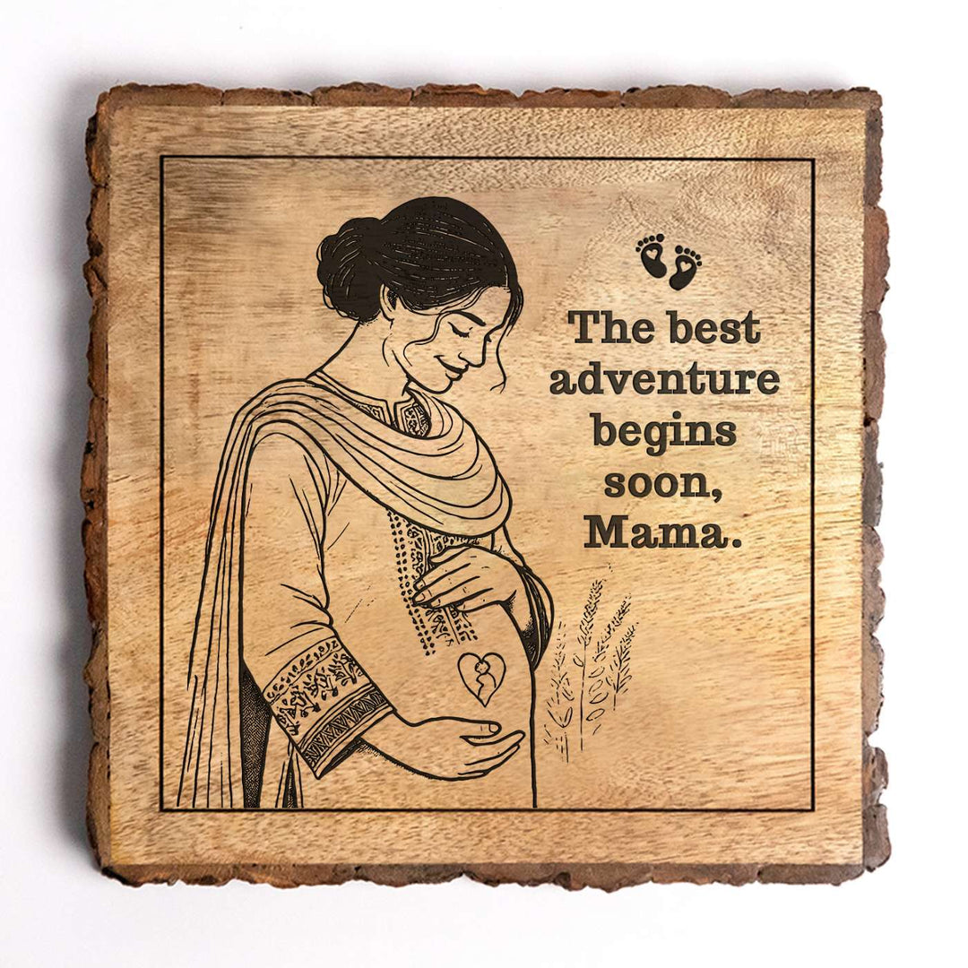 Personalized Hand Carved Engraved Mom To Be Theme Wooden Decorative Plaque