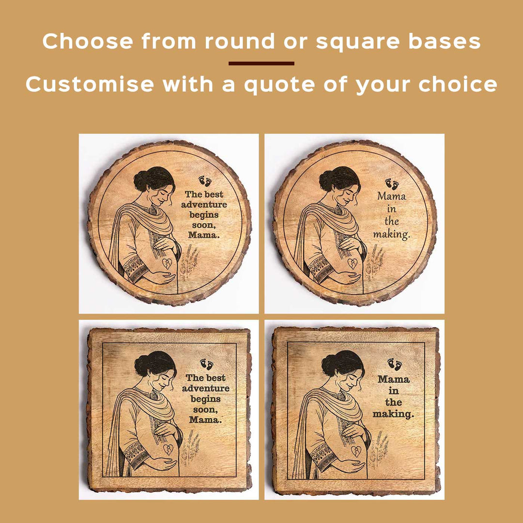 Personalized Hand Carved Engraved Mom To Be Theme Wooden Decorative Plaque