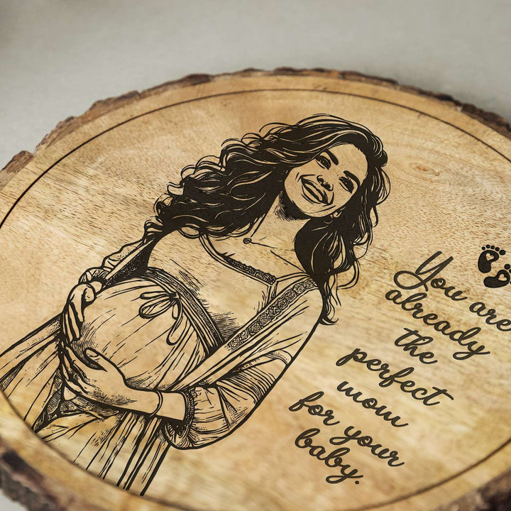 Personalized Hand Carved Engraved Mom To Be Theme Wooden Decorative Plaque