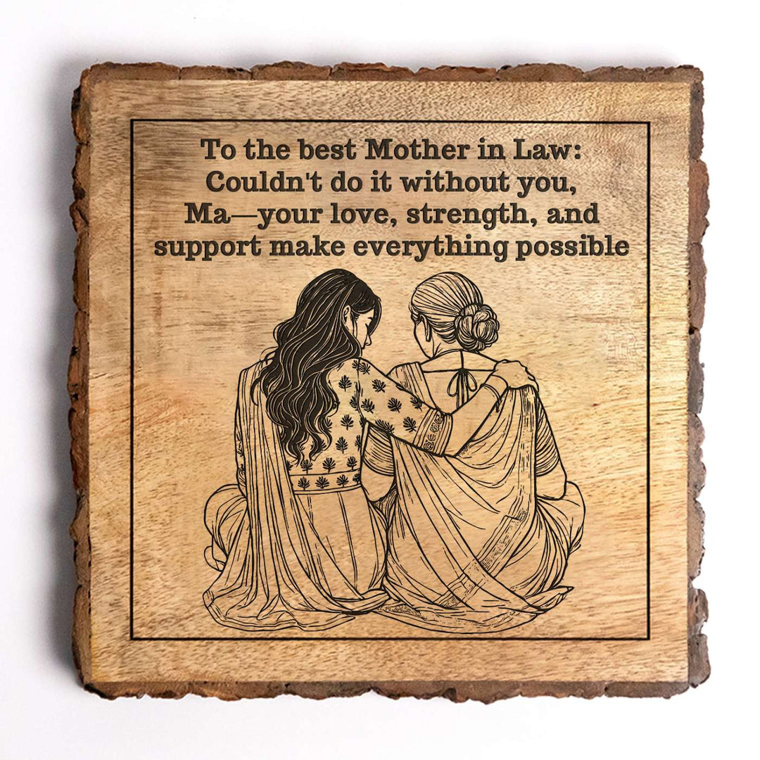 Personalized Hand Carved Engraved Mother In Law Theme Wooden Decorative Plaque