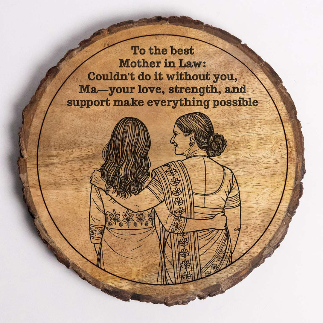 Personalized Hand Carved Engraved Mother In Law Theme Wooden Decorative Plaque