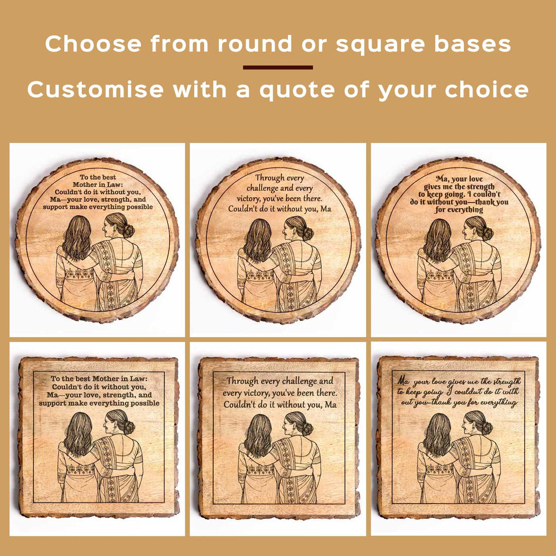 Personalized Hand Carved Engraved Mother In Law Theme Wooden Decorative Plaque