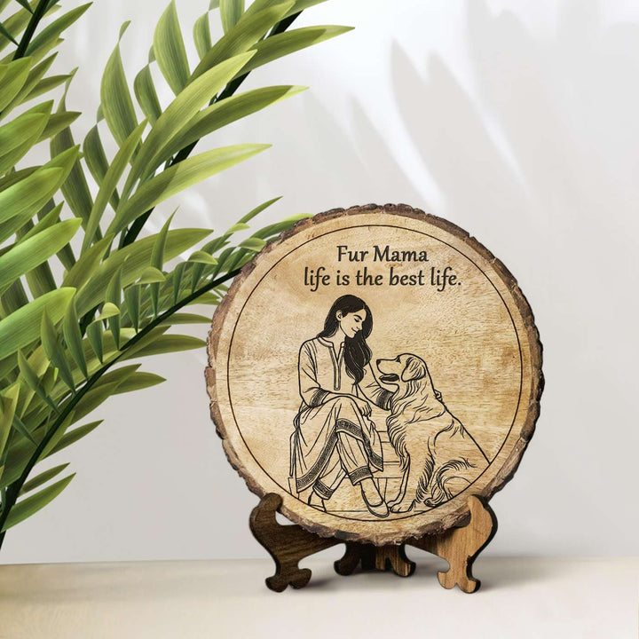 Personalized Hand Carved Engraved Pet Mom Theme Wooden Decorative Plaque