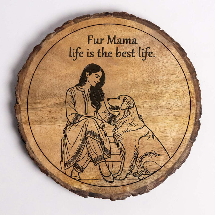 Personalized Hand Carved Engraved Pet Mom Theme Wooden Decorative Plaque