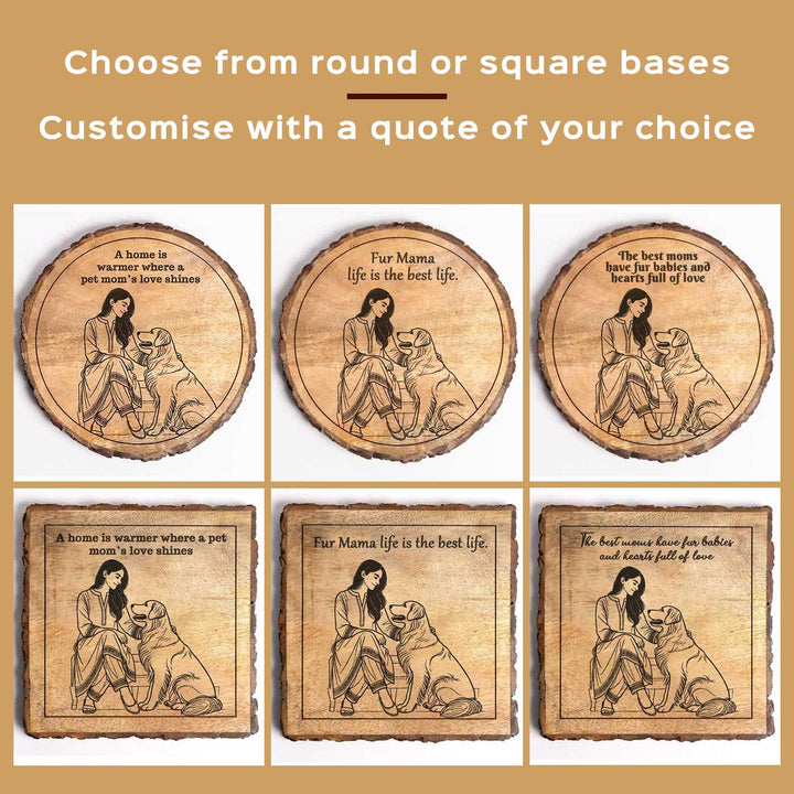 Personalized Hand Carved Engraved Pet Mom Theme Wooden Decorative Plaque