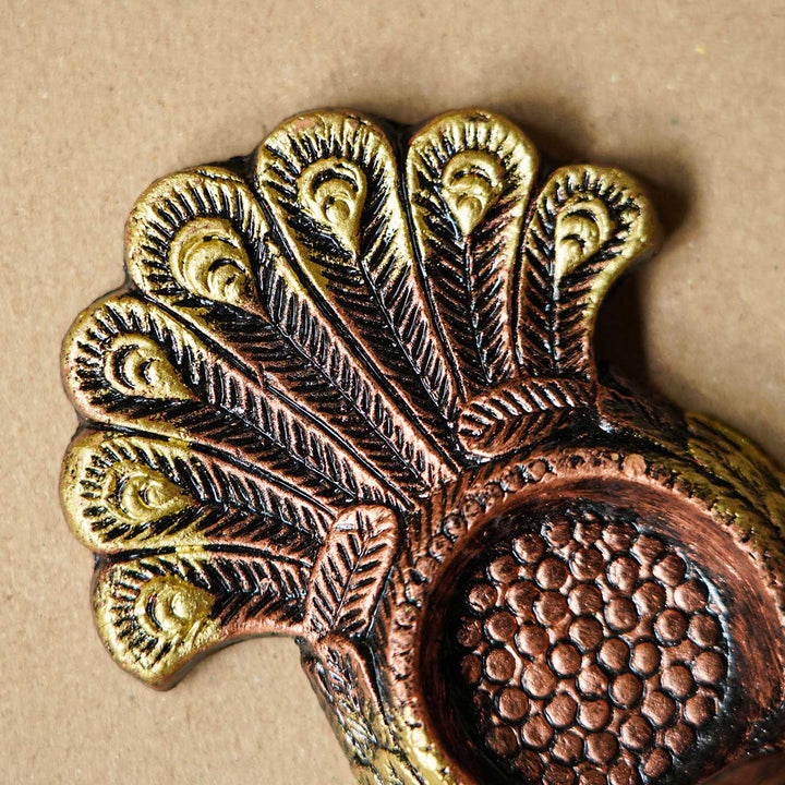 4 pc | Handmade Peacock Terracotta Tealight Holder