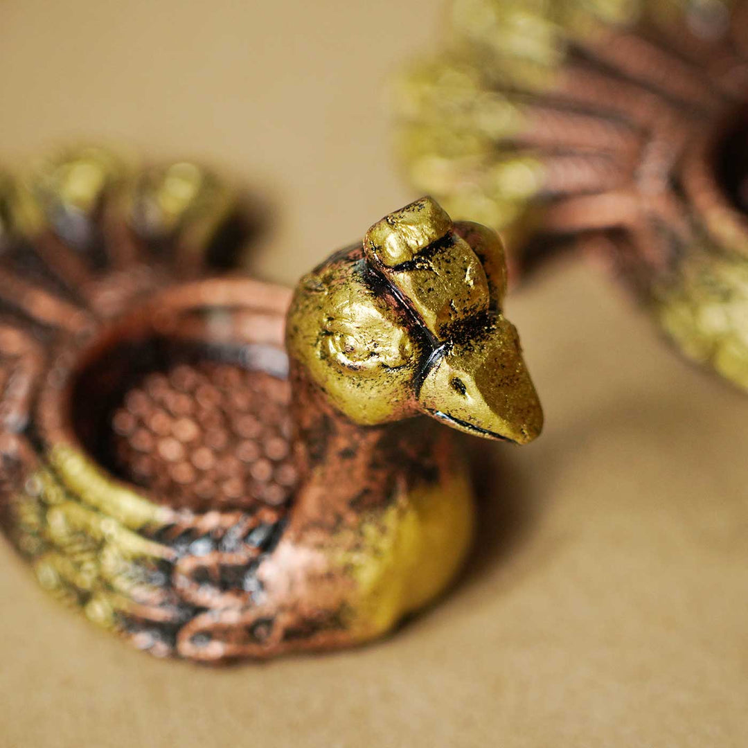 4 pc | Handmade Peacock Terracotta Tealight Holder