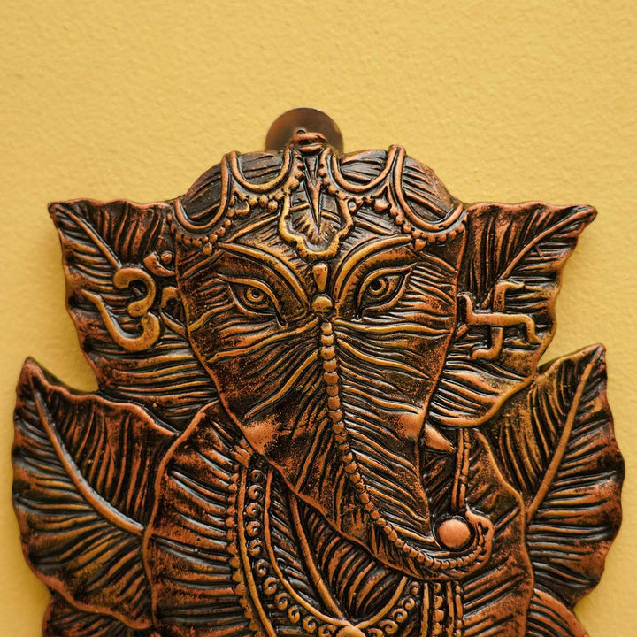 2 Pc | Handmade Ganesh Leaf Terracotta Hangings