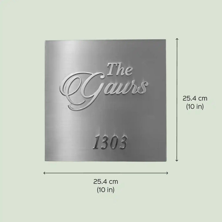 Personalized Square Minimal Design Brass Name Plate