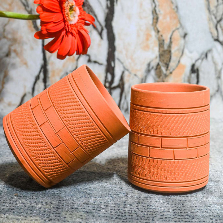 Handmade Kohinoor Terracotta Glasses