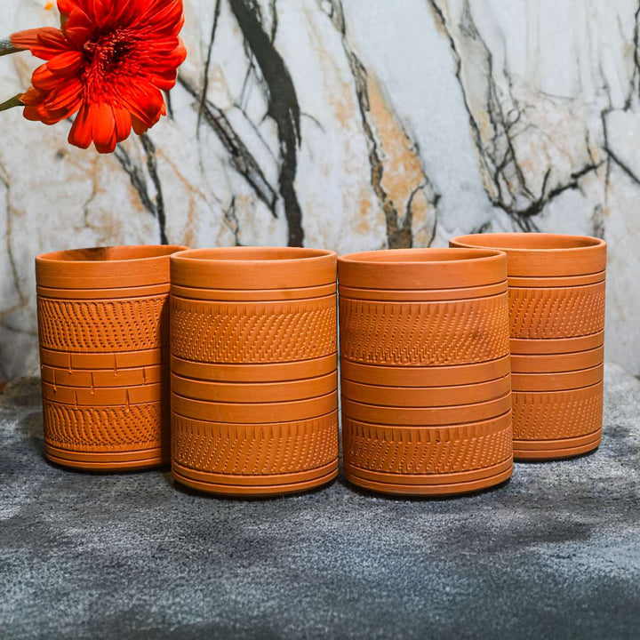 Handmade Kohinoor Terracotta Glasses