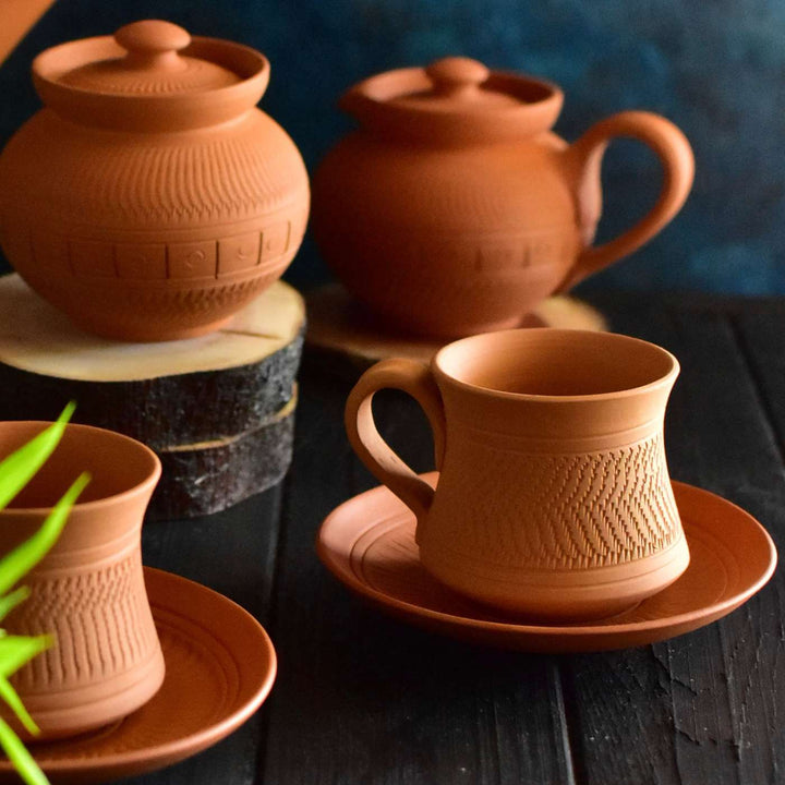 Handmade Royal Terracotta Tea Cups | Set Of 6