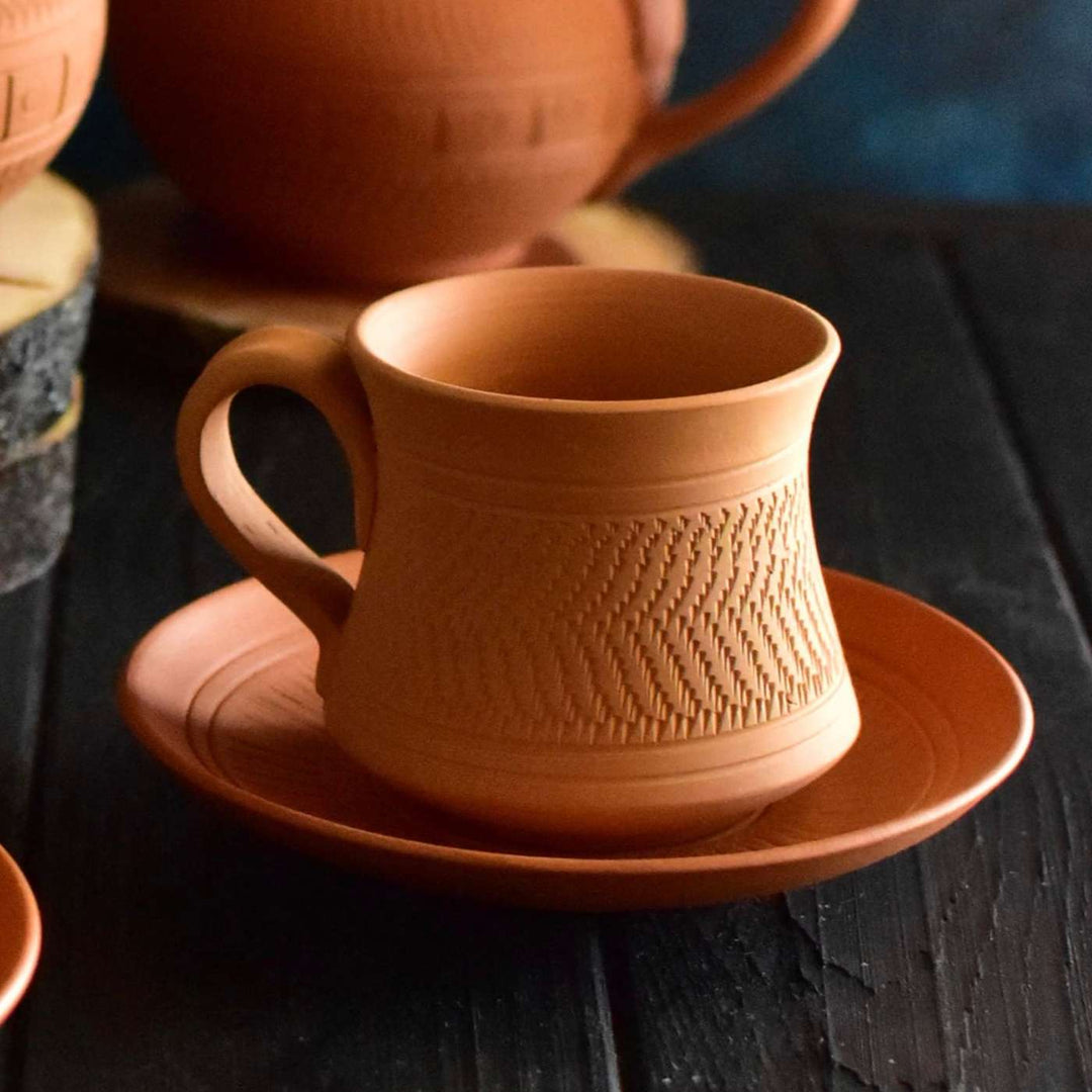 Handmade Royal Terracotta Tea Cups | Set Of 6