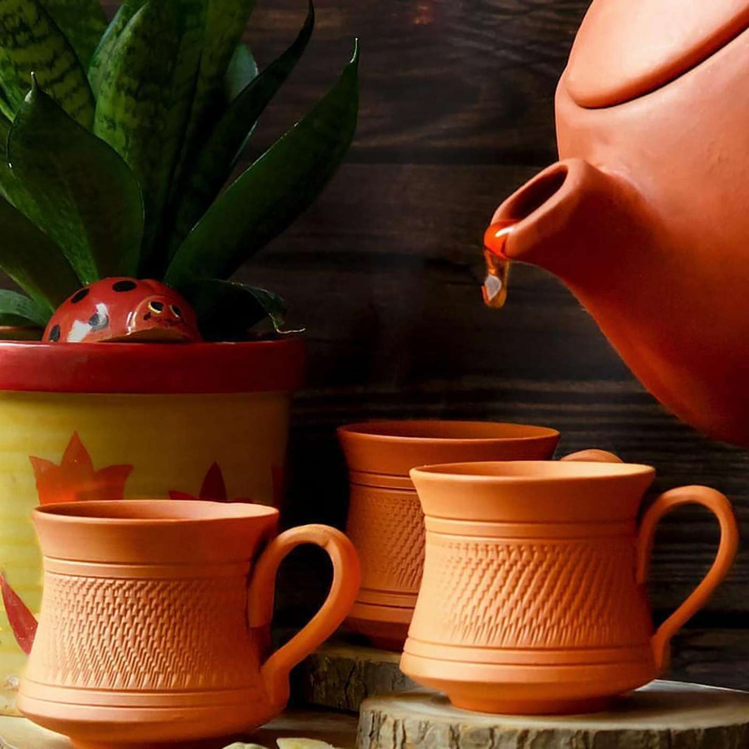 Handmade Royal Terracotta Tea Cups | Set Of 6