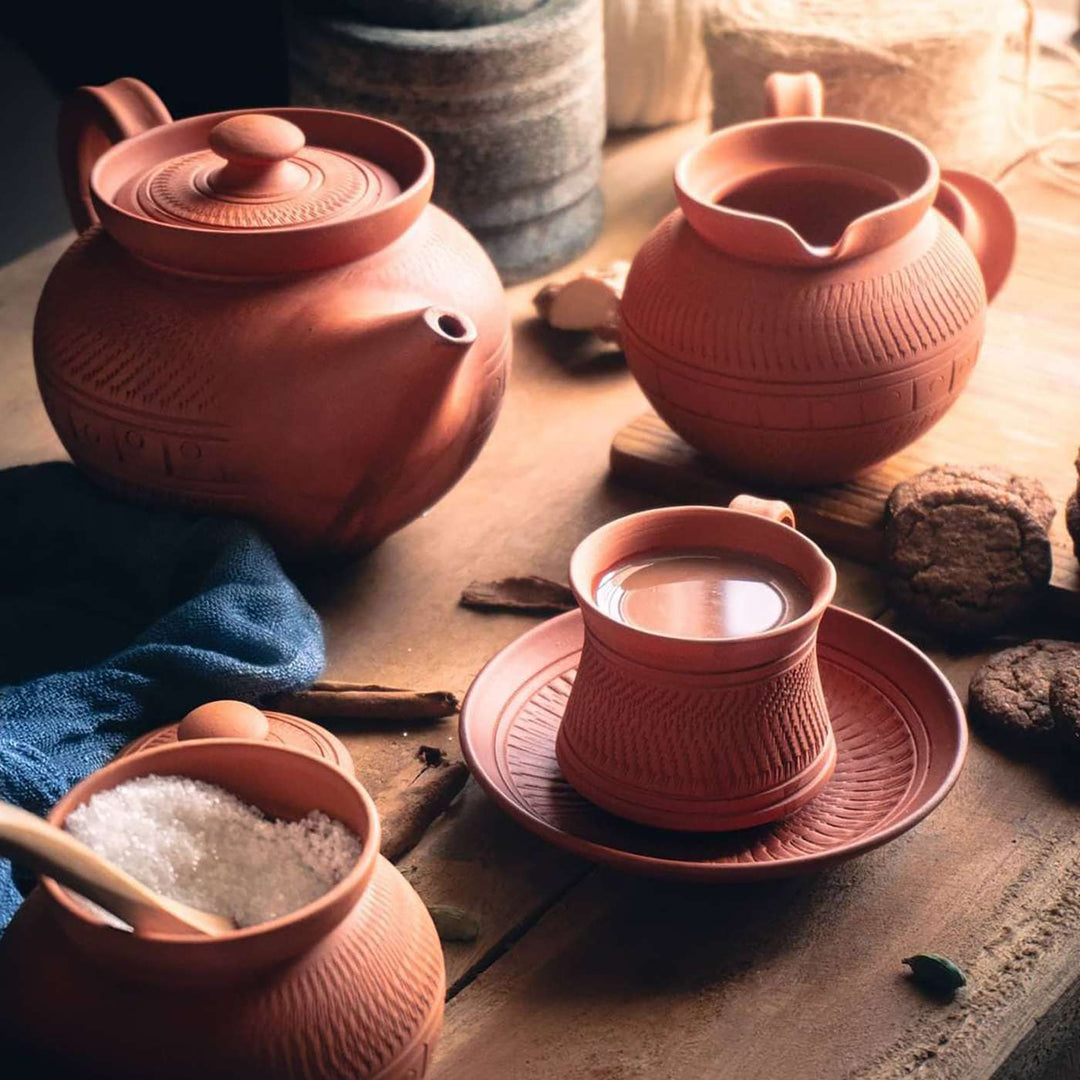 Handmade Royal Terracotta Tea Cups | Set Of 6