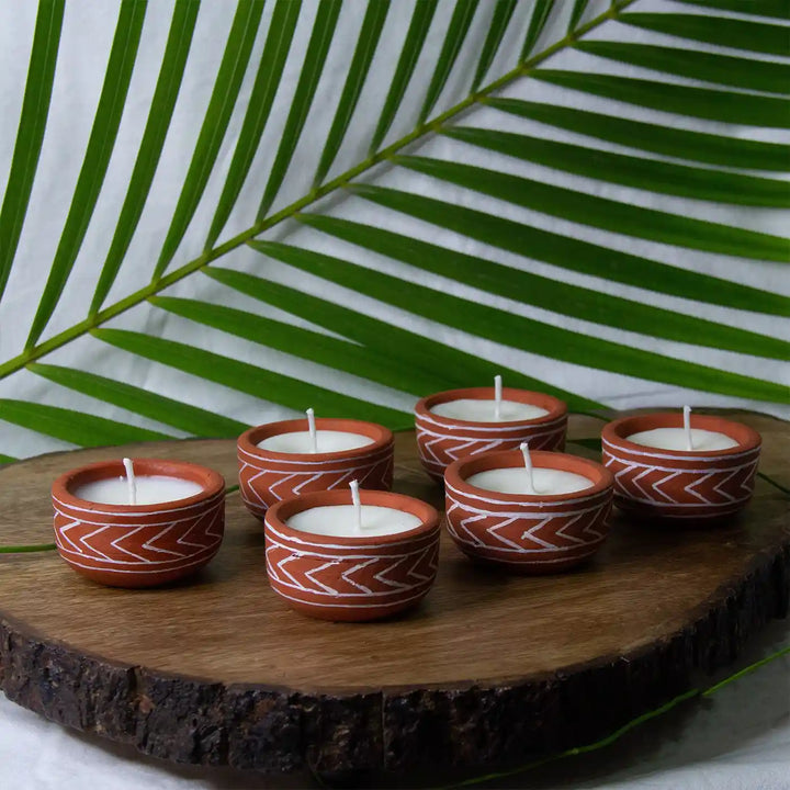 Customized Hand-Painted Arrows Terracotta Soy Wax Candle