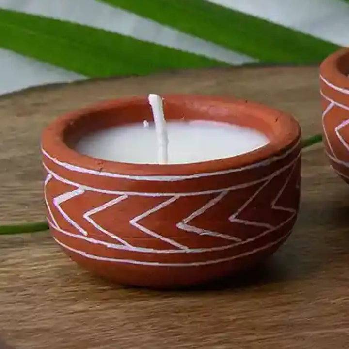 Customized Hand-Painted Arrows Terracotta Soy Wax Candle