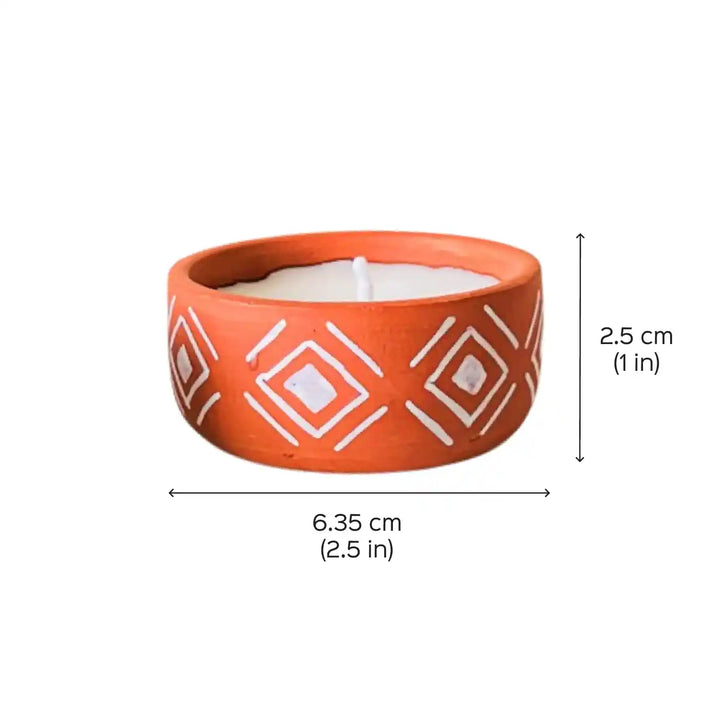 Customized Hand-Painted Diamond Terracotta Soy Wax Candle