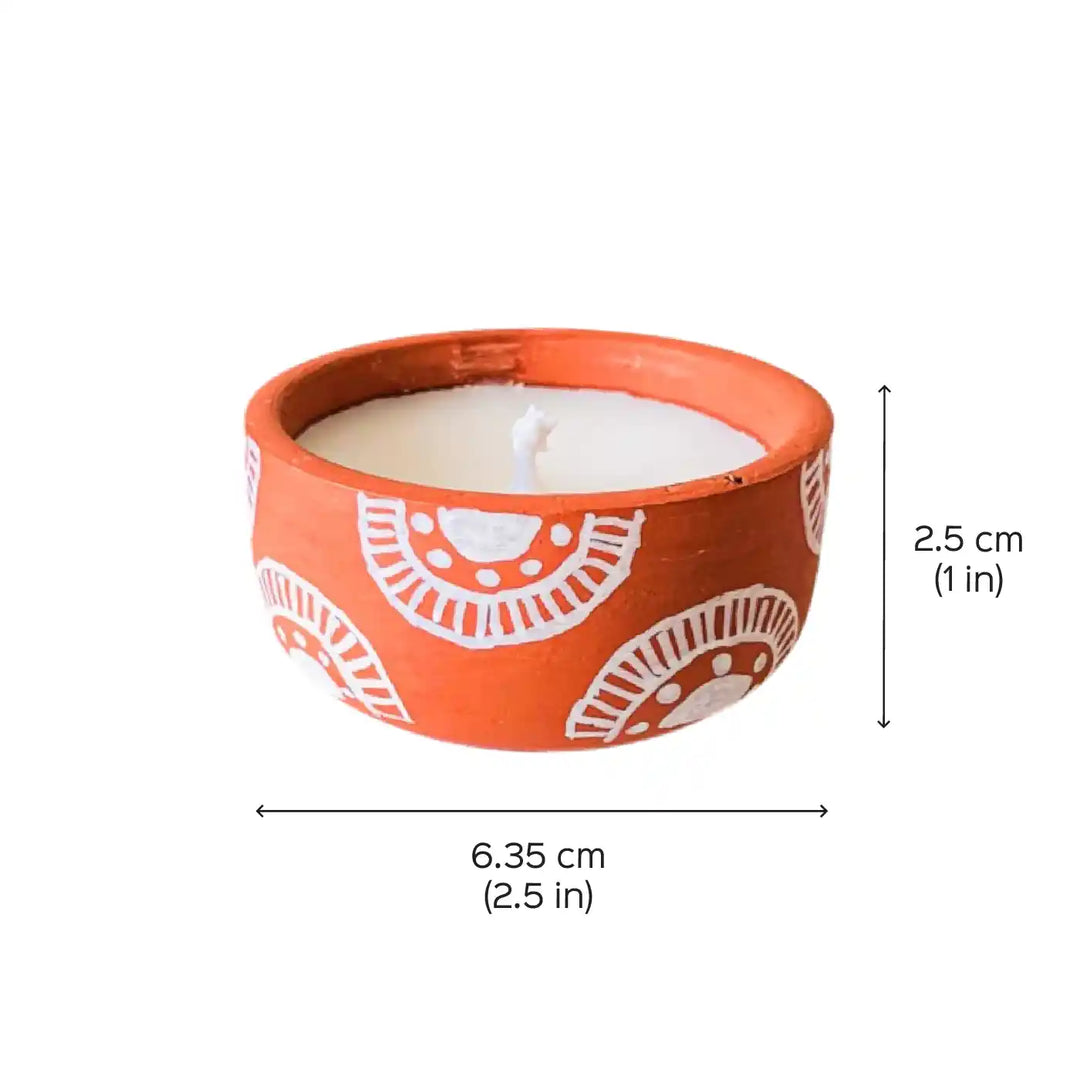 Customized Hand-Painted Rainbow Terracotta Soy Wax Candle