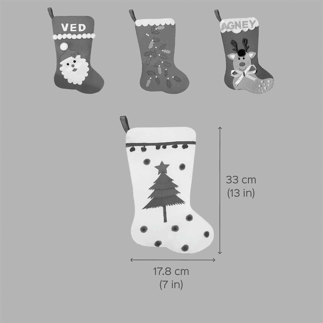 Personalized Santa Felt Stockings For Christmas Decoration