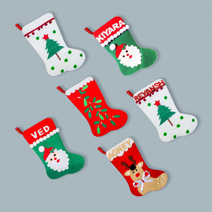 Personalized Santa Felt Stockings For Christmas Decoration