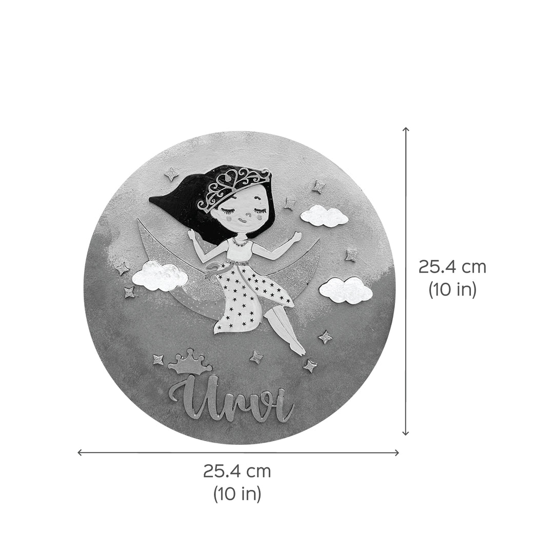Personalized Themed Name Plate For Kids 3 - Dimension Chart with Front View