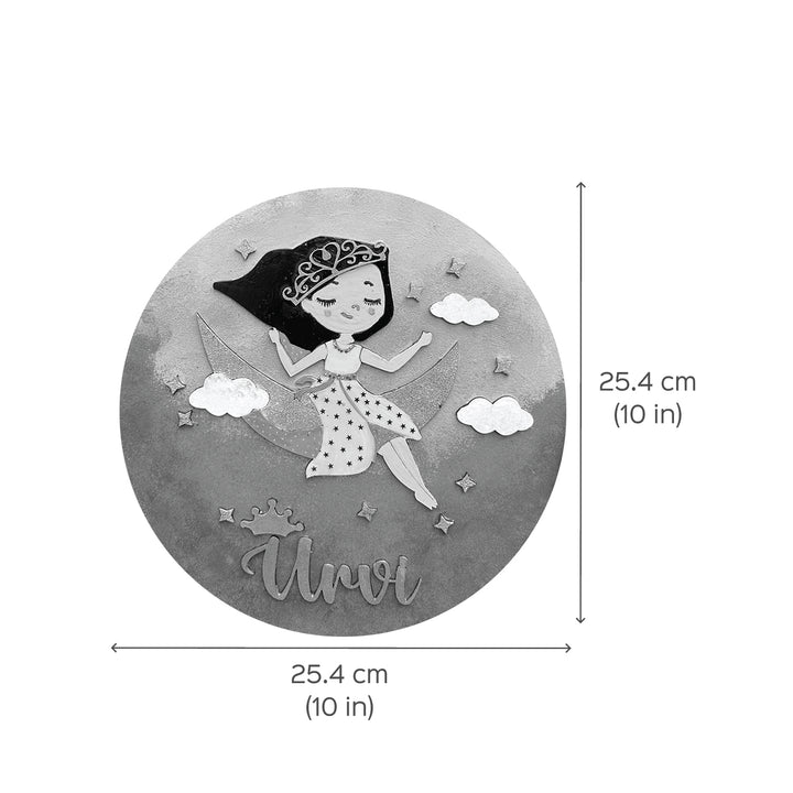 Personalized Themed Name Plate For Kids 3 - Dimension Chart with Front View