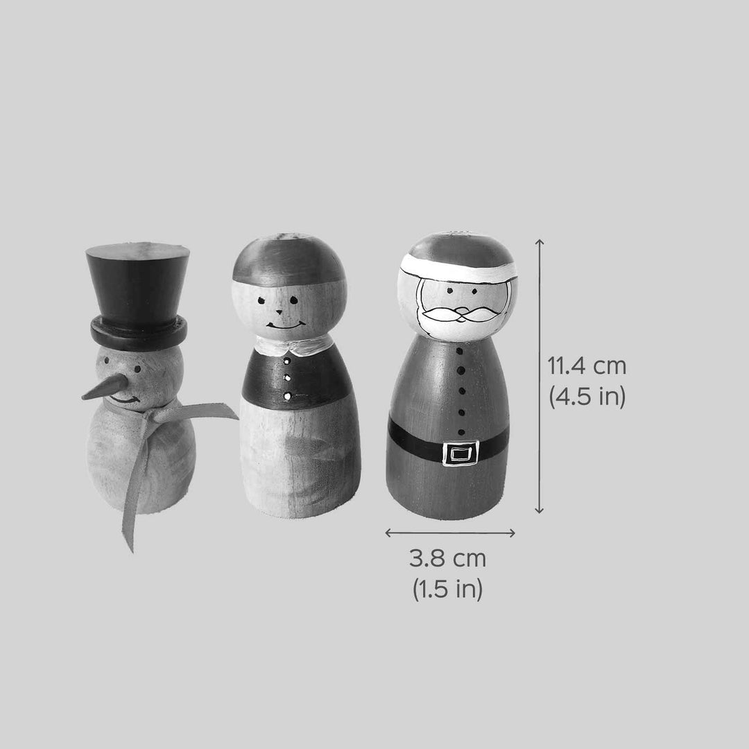 Handmade Figurine Style Wooden Ornaments For Christmas Tree Decoration
