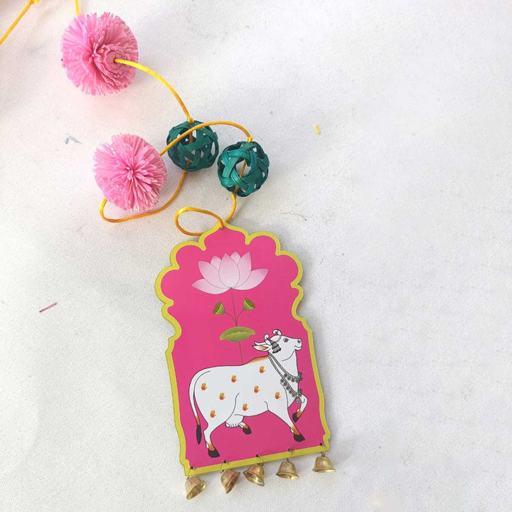 2 Pc | Festive Pichwai Bamboo Hanging with Bells
