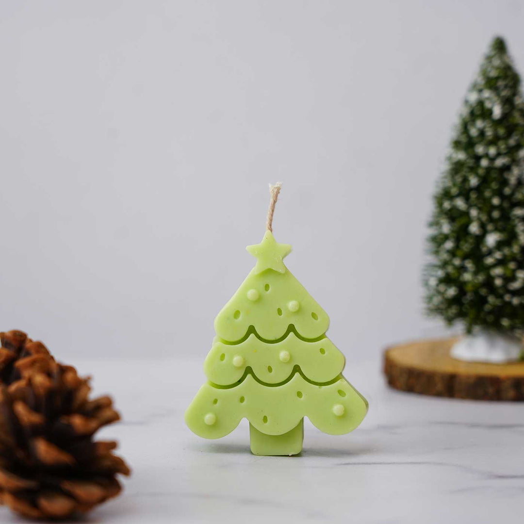 Handmade Christmas Tree Vanilla Scented Soy Wax Candles | Secret Santa Gift Ideas | Set Of 3