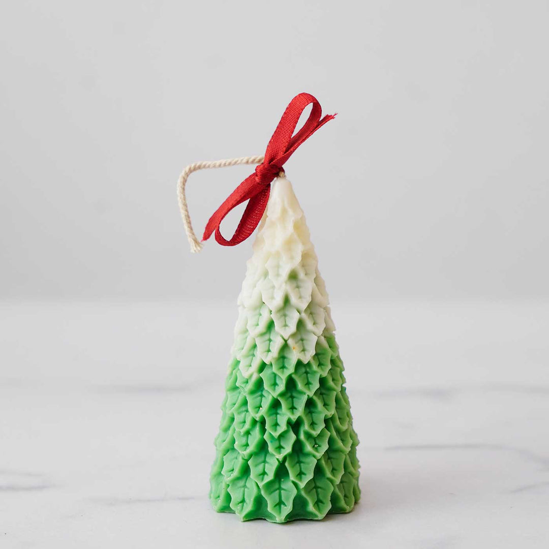 Handmade Xmas Tree Lavender Scented Soy Wax Candles For Christmas Decoration | Set Of 2