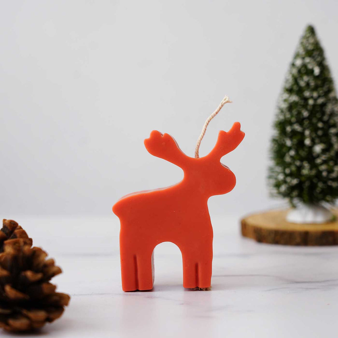 Handmade Reindeer Japanese Cherry Scented Soy Wax Candle For Christmas Decoration