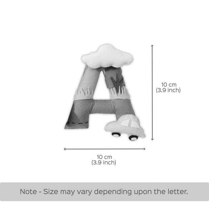 Handcrafted Personalized Jungle Safari Themed Bunting For Kids - Dimension Chart with Letter Size