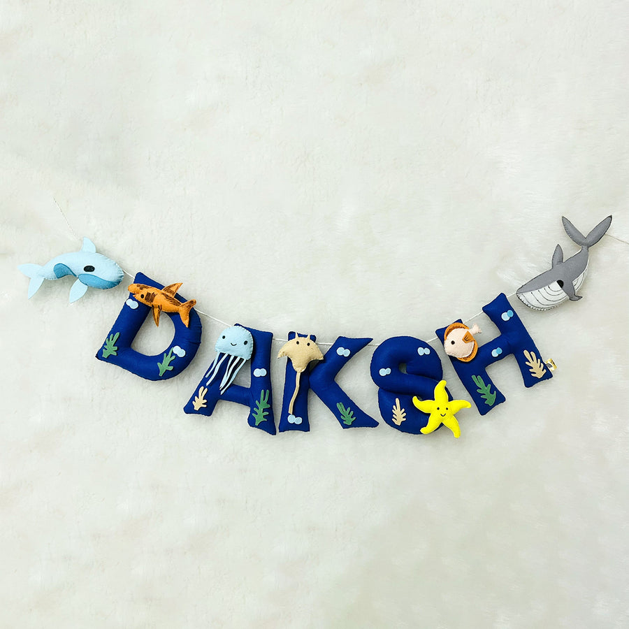 Handcrafted Personalized Sea Themed Bunting For Kids - Name Personalization Example Hanging