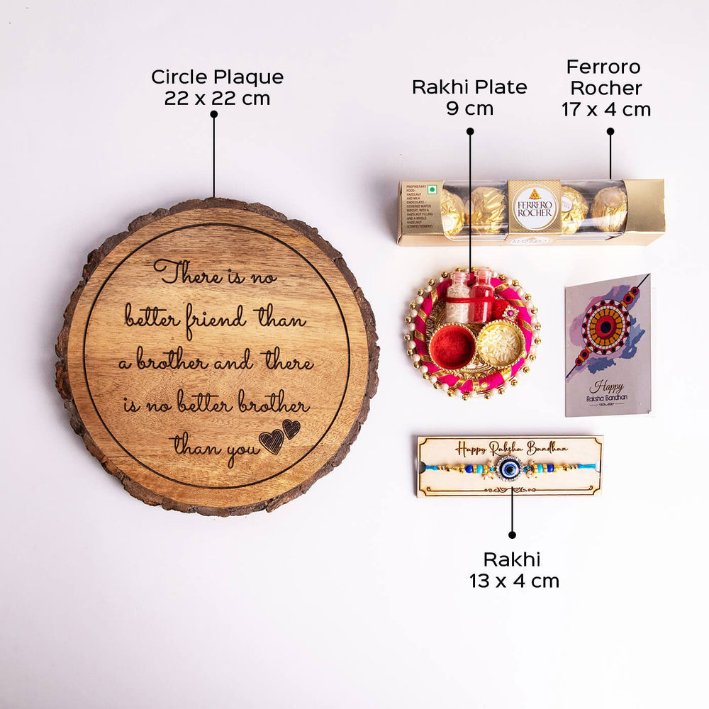 There Is No Better Friend Than A Brother Wooden Plaque 1 - Dimension Chart with Gift Items