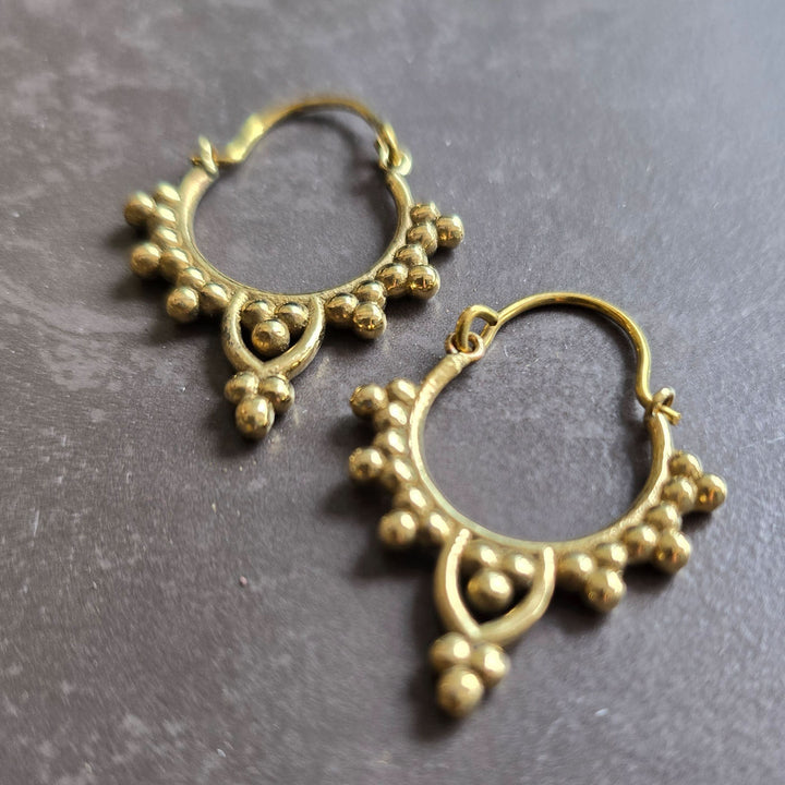 Handmade Timeless Hoops Brass Earrings | Set Of 4