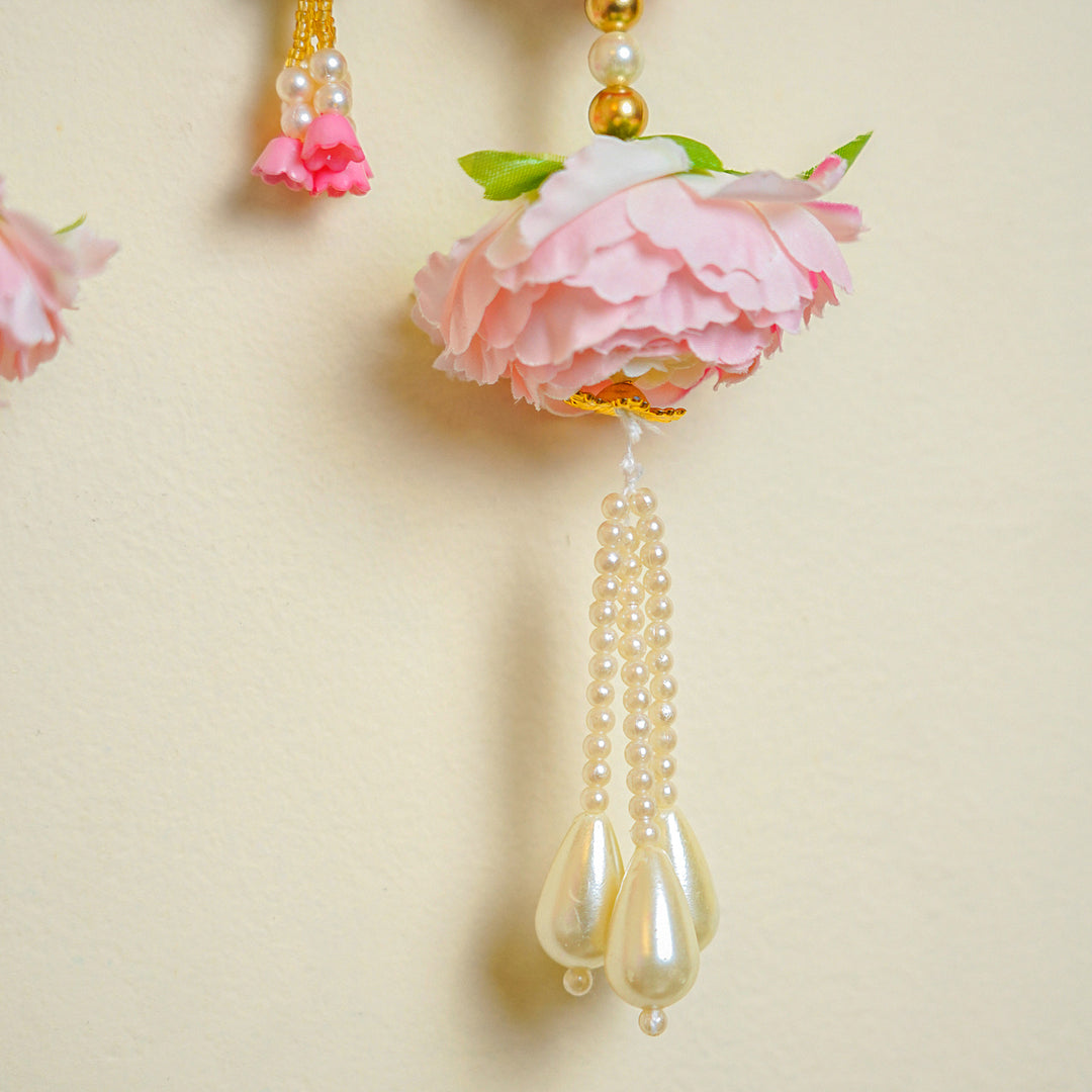 40 / 44 In | Handmade Pink Floral Pichwai Cow Toran
