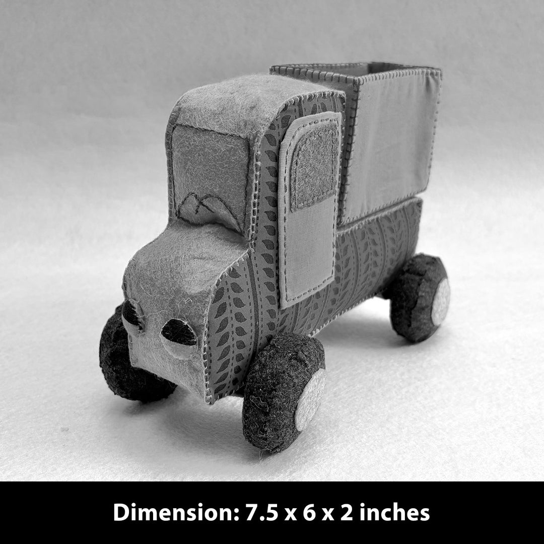 Handmade Blue & Yellow Truck Toy with Detachable Storage Box
