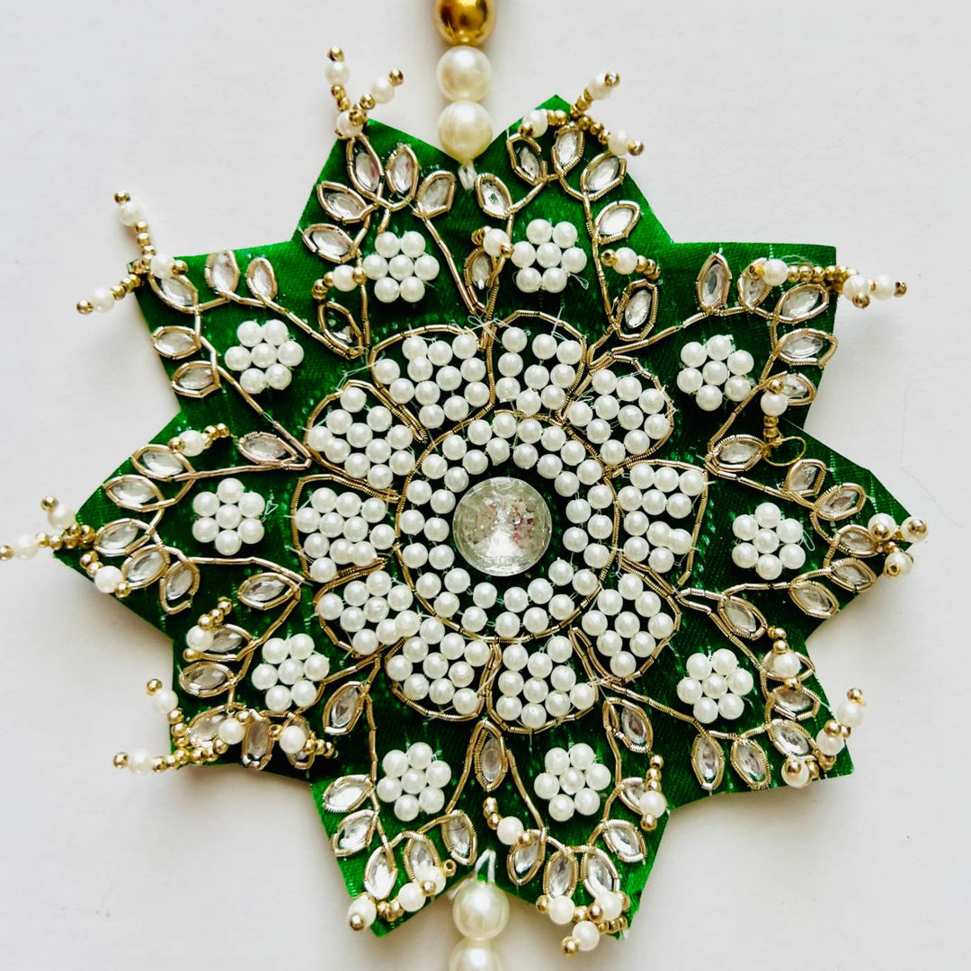 2 Pc | Handmade Zardozi Beaded And Sequin Shubhlabh Silk Hanging