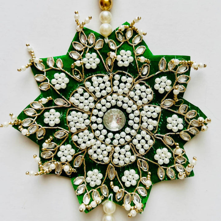 2 Pc | Handmade Zardozi Beaded And Sequin Shubhlabh Silk Hanging