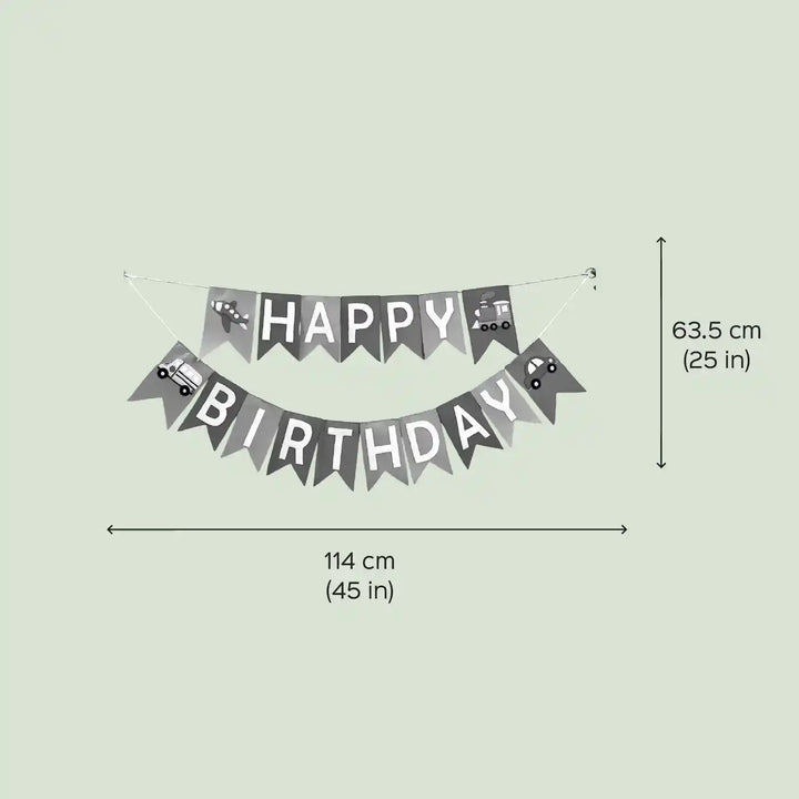 Handmade Vehicle Theme Felt Happy Birthday Bunting