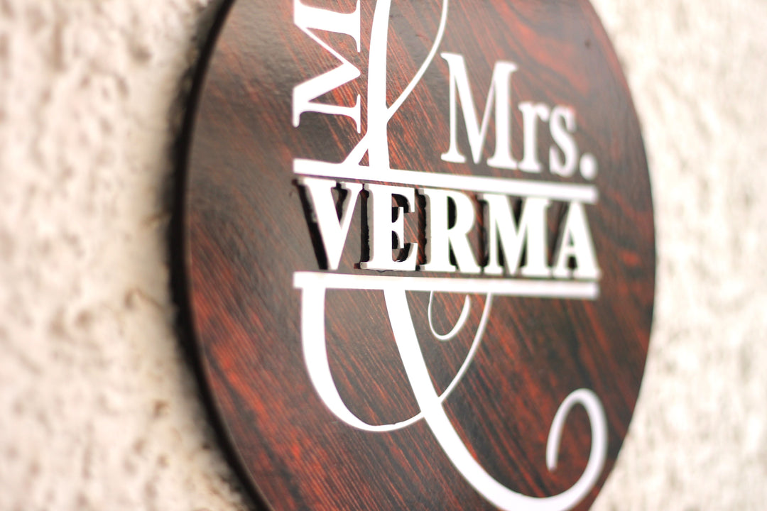 Personalized Printed Wooden Textured Mdf Wood Name Plate With 3D Letters - Side Close-up Showing Texture