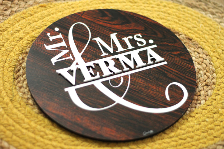 Personalized Printed Wooden Textured Mdf Wood Name Plate With 3D Letters - Top Angle Personalized Name Display