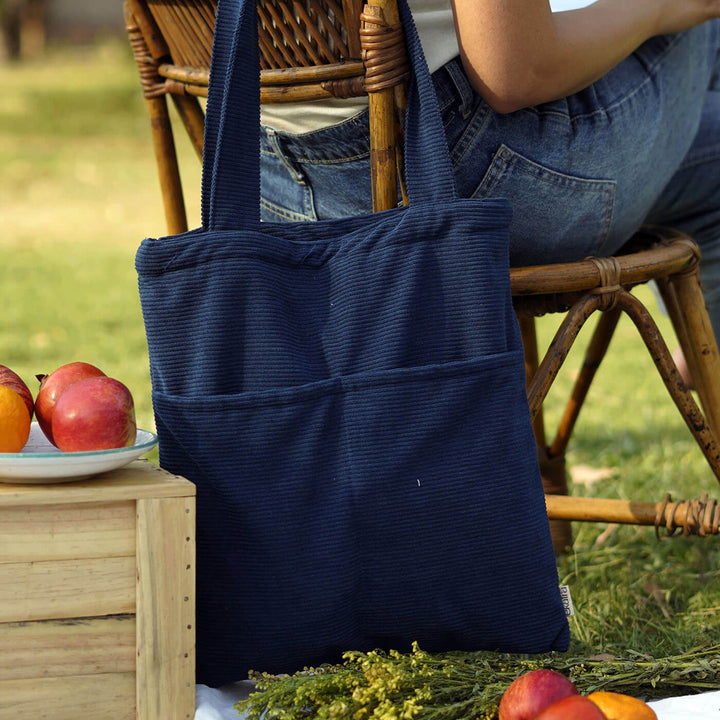 Handmade Minimalist Corduroy Day Tote