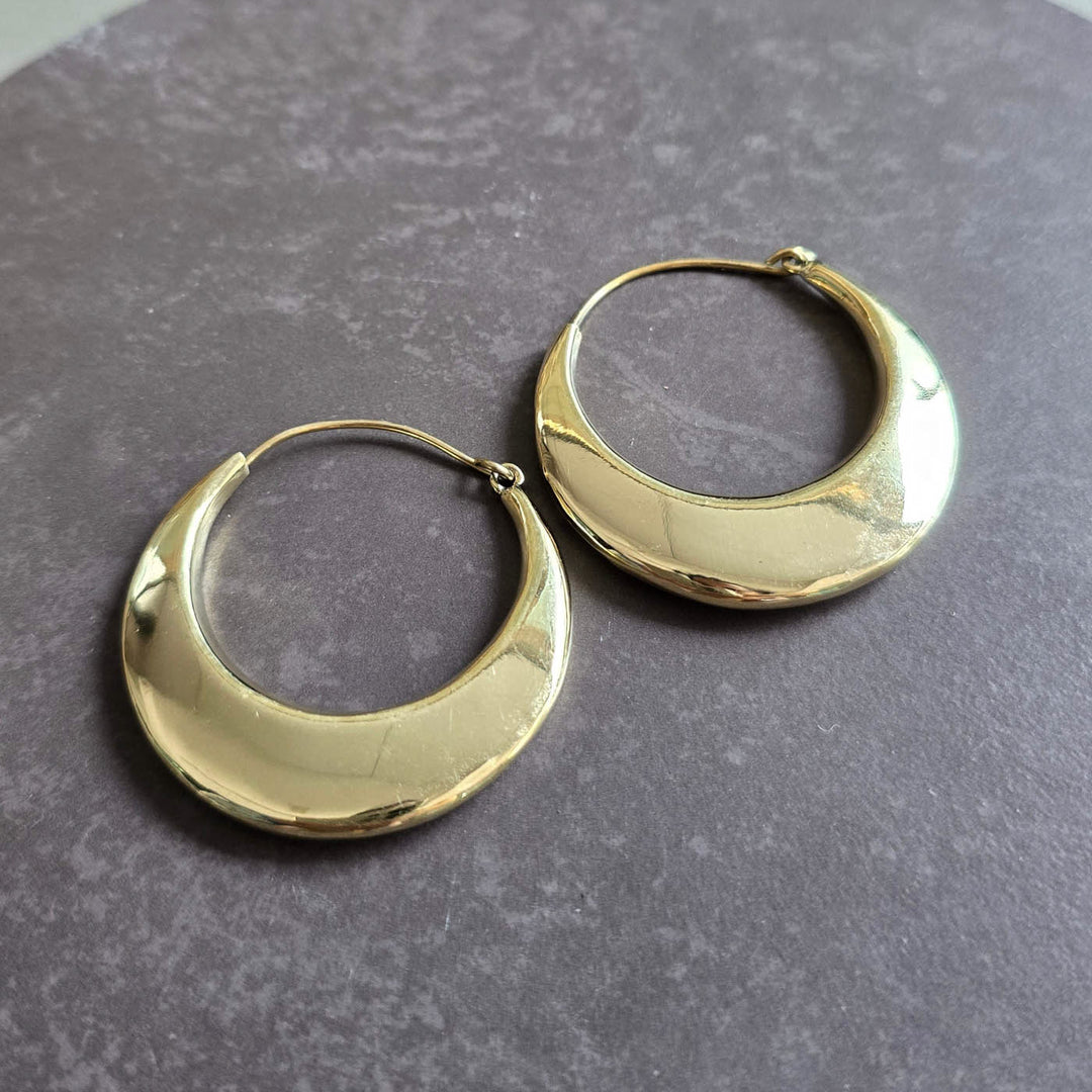 Handmade Vintage Vibes Hoops Brass Earrings | Set Of 4