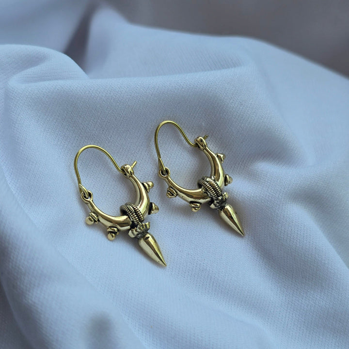 Handmade Vritika Hoops Brass Earrings