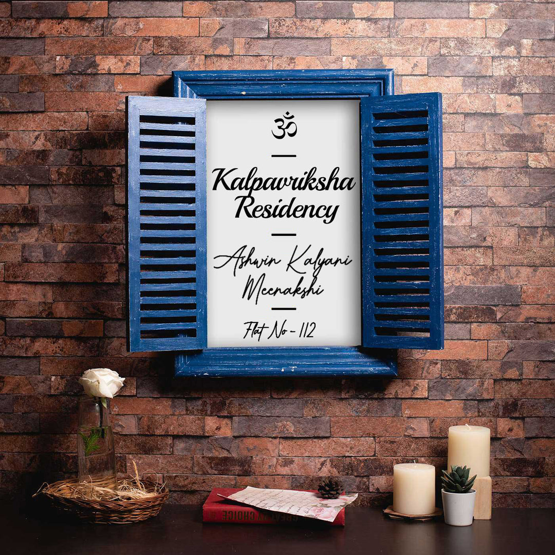 16x22 in | Rectangle Vintage Window Personalised Distress Finish Pine Wood Nameplate