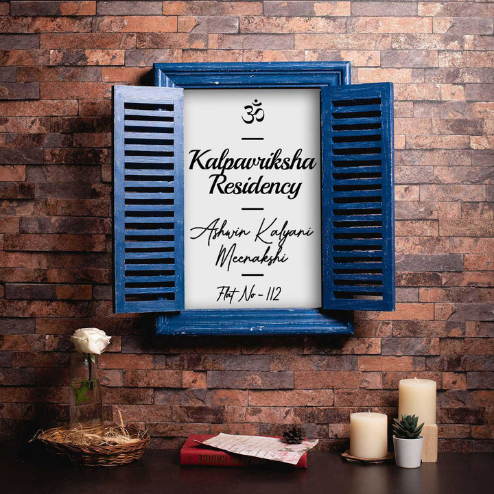 16x22 in | Rectangle Vintage Window Personalised Distress Finish Pine Wood Nameplate