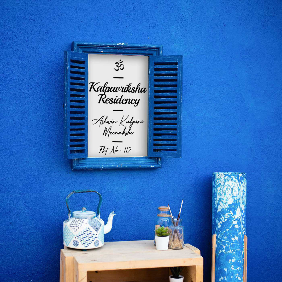 16x22 in | Rectangle Vintage Window Personalised Distress Finish Pine Wood Nameplate
